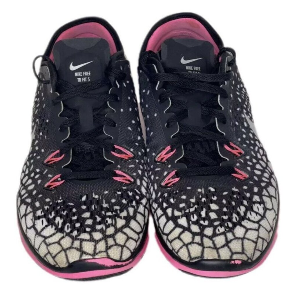 Nike Free TR Fit 5 Womens Shoes Running Walking Training Black Pink 8 704695